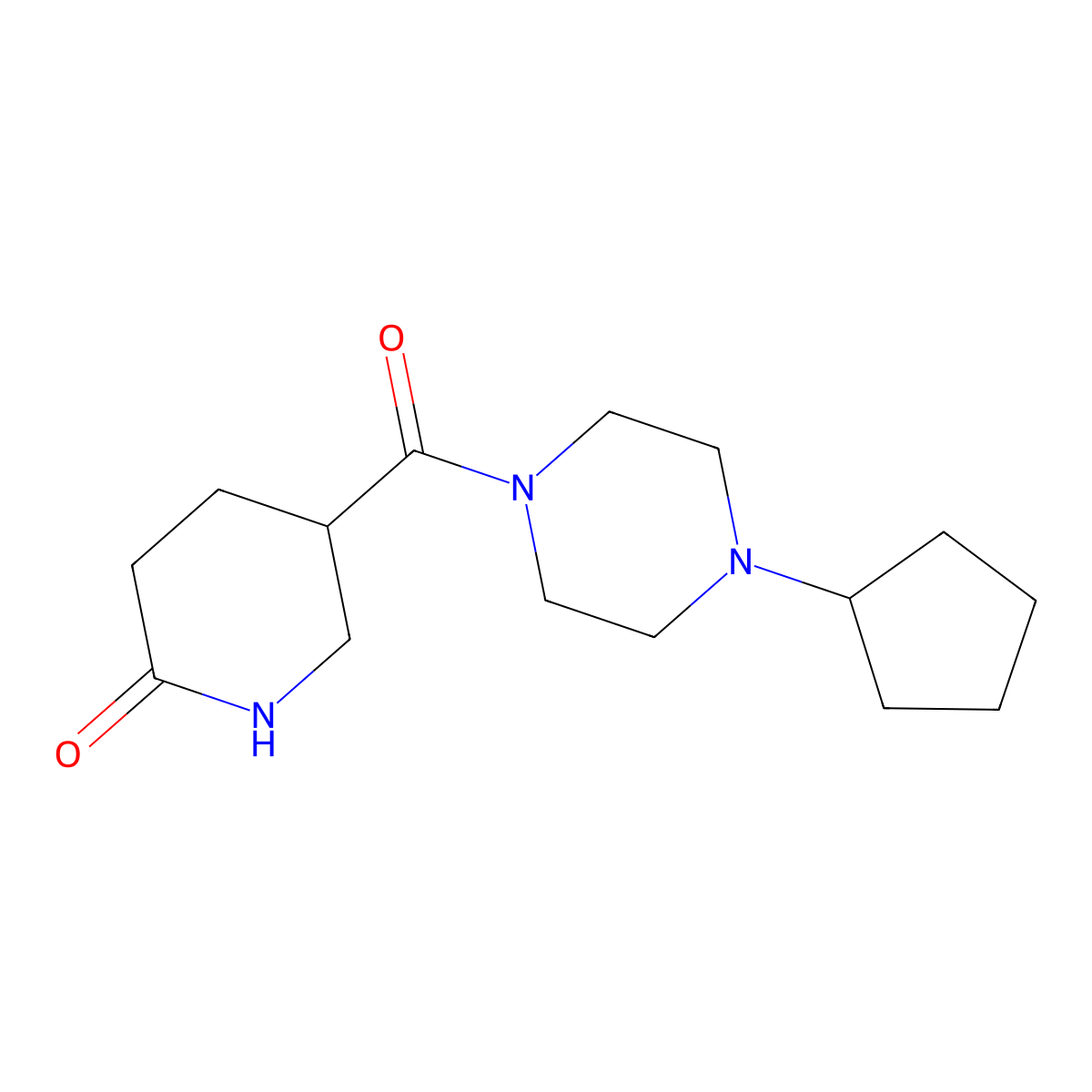 5-(4-Cyclopentylpiperazine-1-carbonyl)piperidin-2-one molecular structure, CAS 1497905-76-6