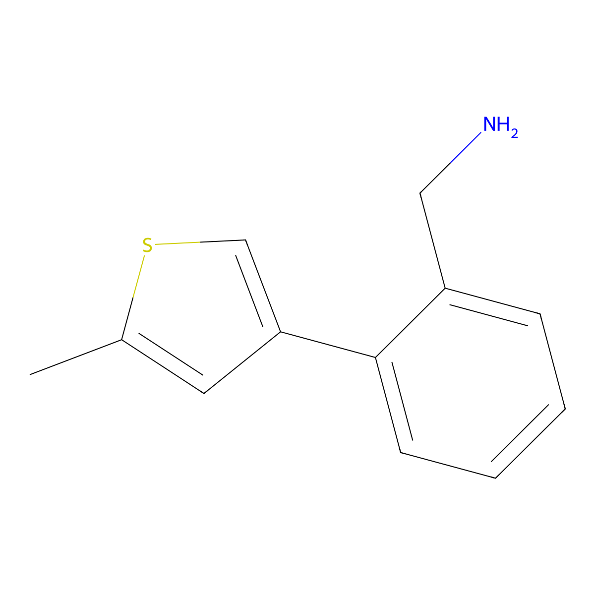 2-(5-Methylthiophen-3-yl)-benzylamine molecular structure, CAS 1497906-94-1