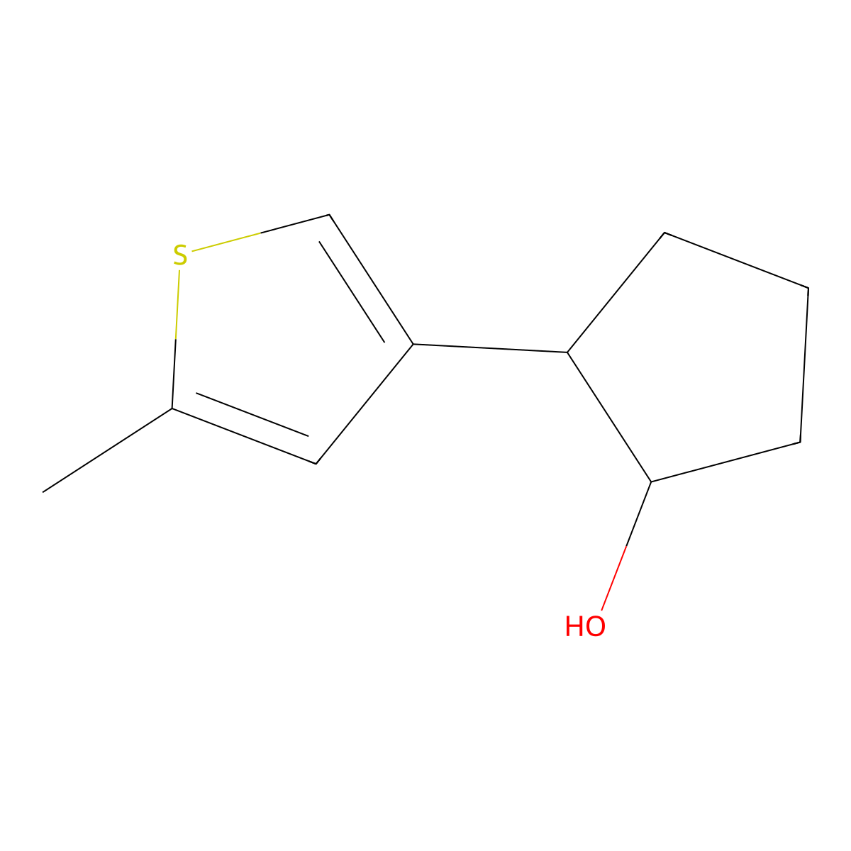 2-(5-Methylthiophen-3-yl)cyclopentan-1-ol molecular structure, CAS 1497911-91-7