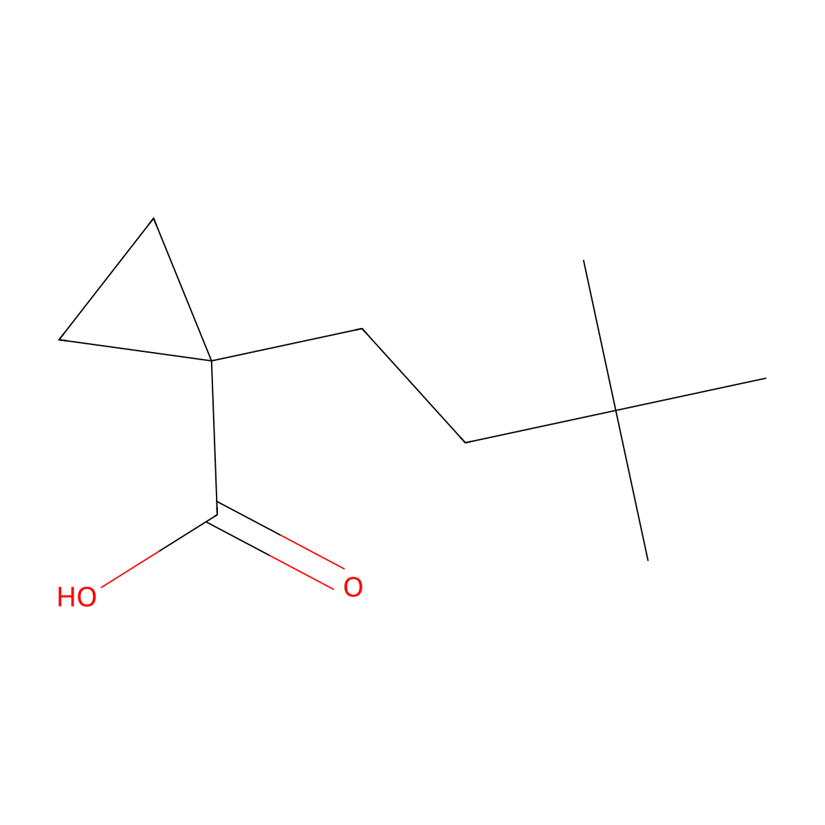 1-(3,3-Dimethylbutyl)cyclopropane-1-carboxylic acid molecular structure, CAS 1497918-11-2