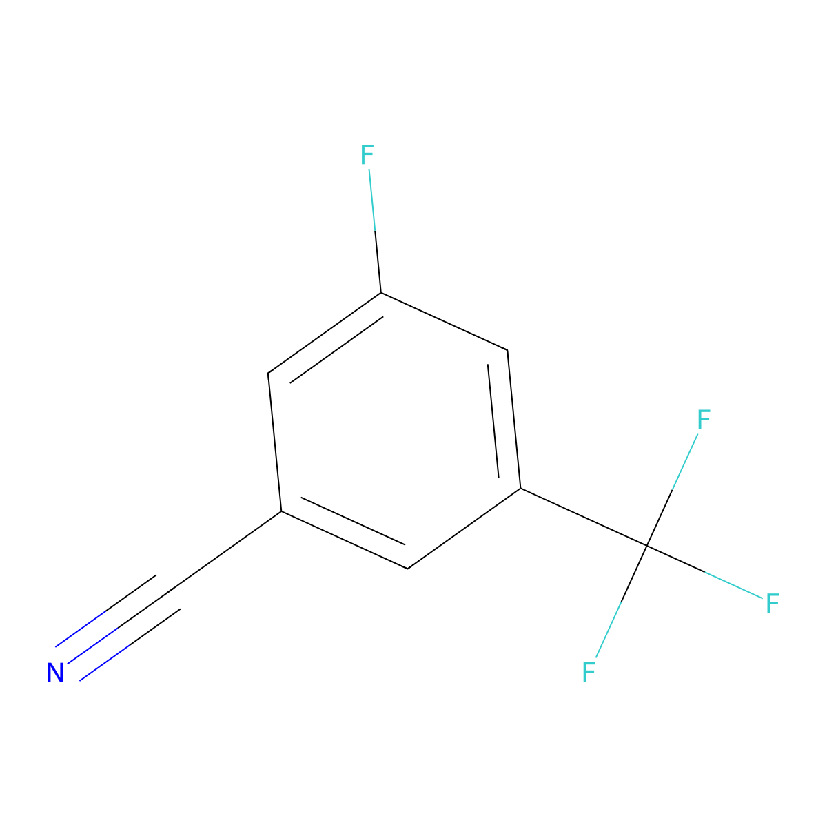 3-Fluoro-5-(trifluoromethyl)benzonitrile molecular structure, CAS 149793-69-1