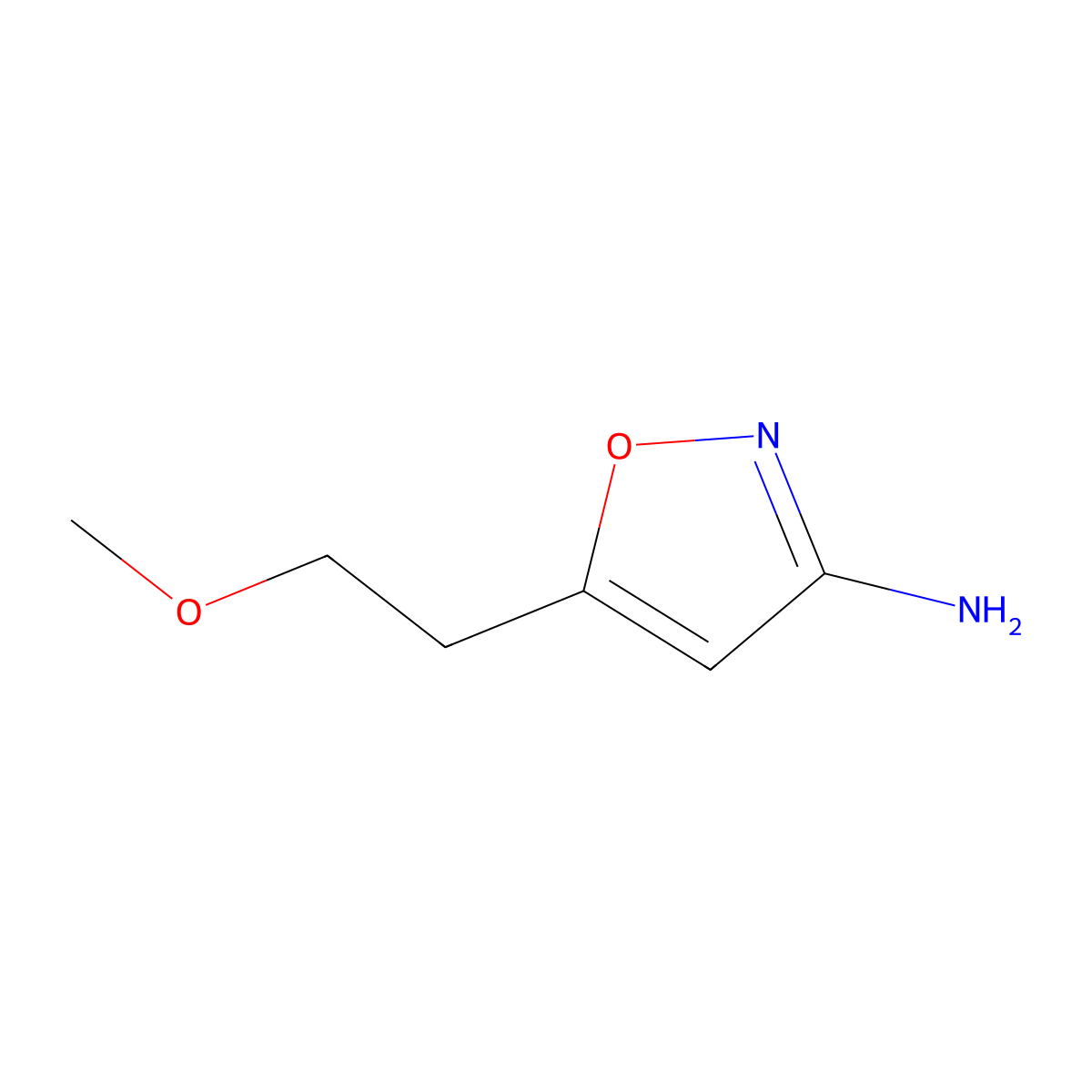 5-(2-Methoxyethyl)-1,2-oxazol-3-amine molecular structure, CAS 1497931-38-0