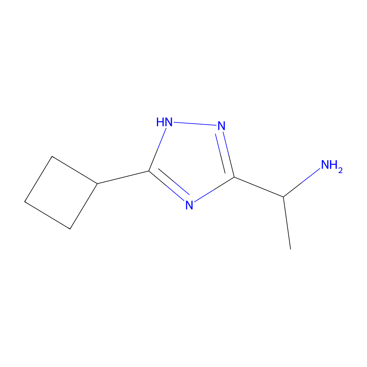 1-(3-cyclobutyl-1H-1,2,4-triazol-5-yl)ethan-1-amine molecular structure, CAS 1497938-50-7