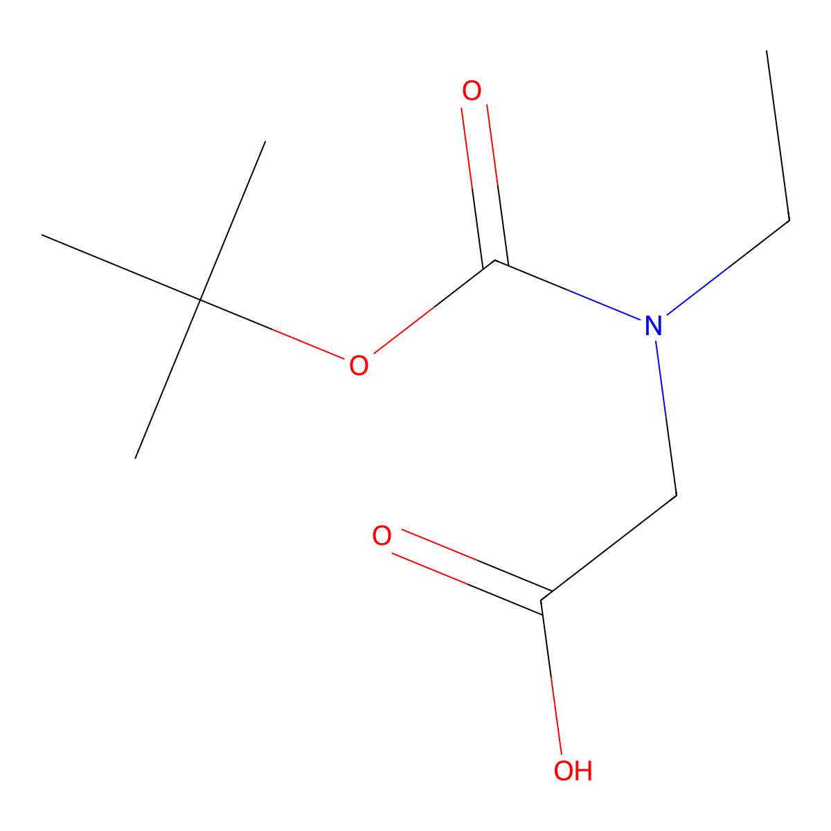 2-{[(Tert-butoxy)carbonyl](ethyl)amino}acetic acid molecular structure, CAS 149794-10-5