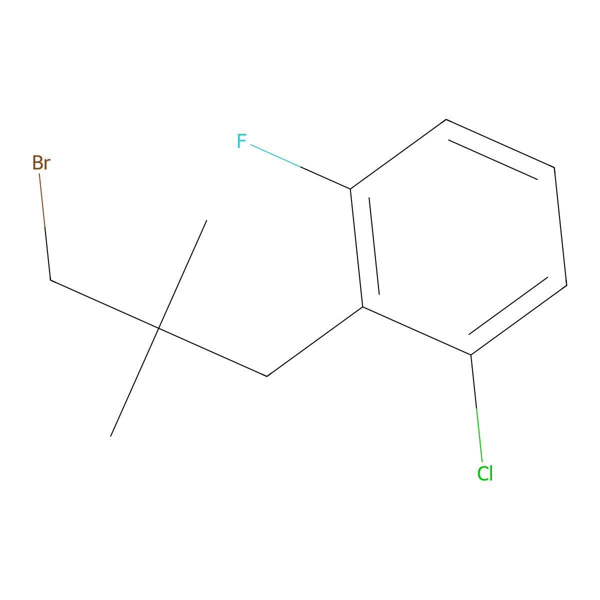 2-(3-Bromo-2,2-dimethylpropyl)-1-chloro-3-fluorobenzene molecular structure, CAS 1497942-25-2