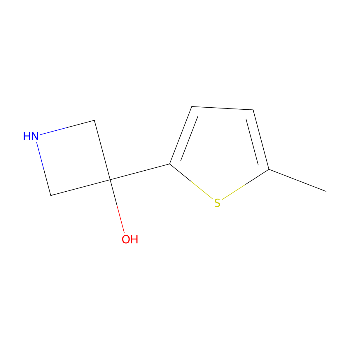 3-(5-Methylthiophen-2-yl)azetidin-3-ol molecular structure, CAS 1497943-65-3