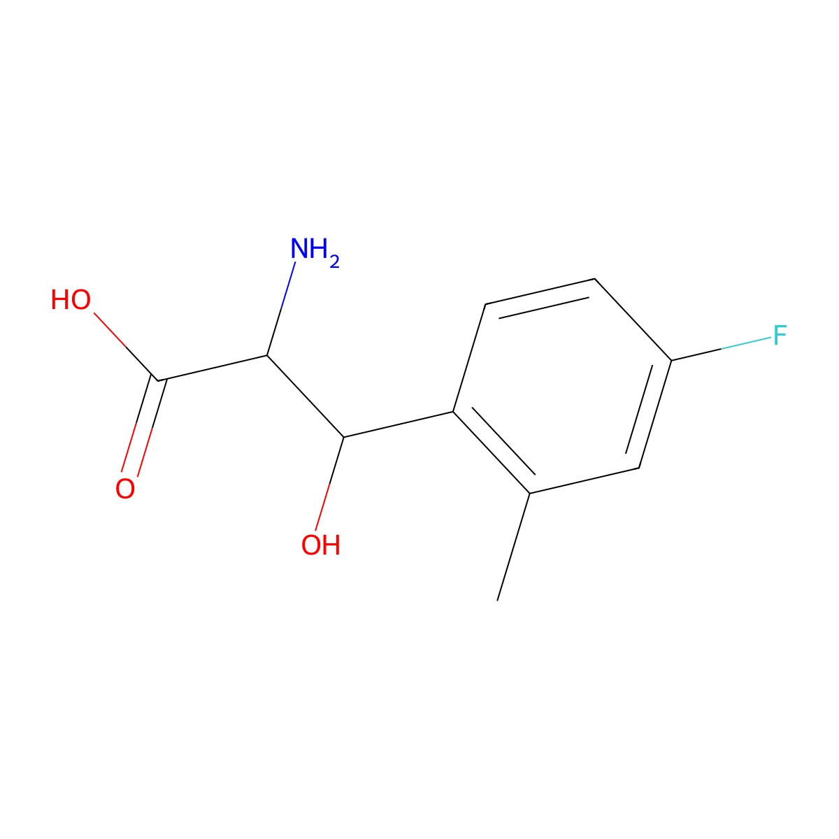 2-Amino-3-(4-fluoro-2-methylphenyl)-3-hydroxypropanoic acid molecular structure, CAS 1497949-89-9