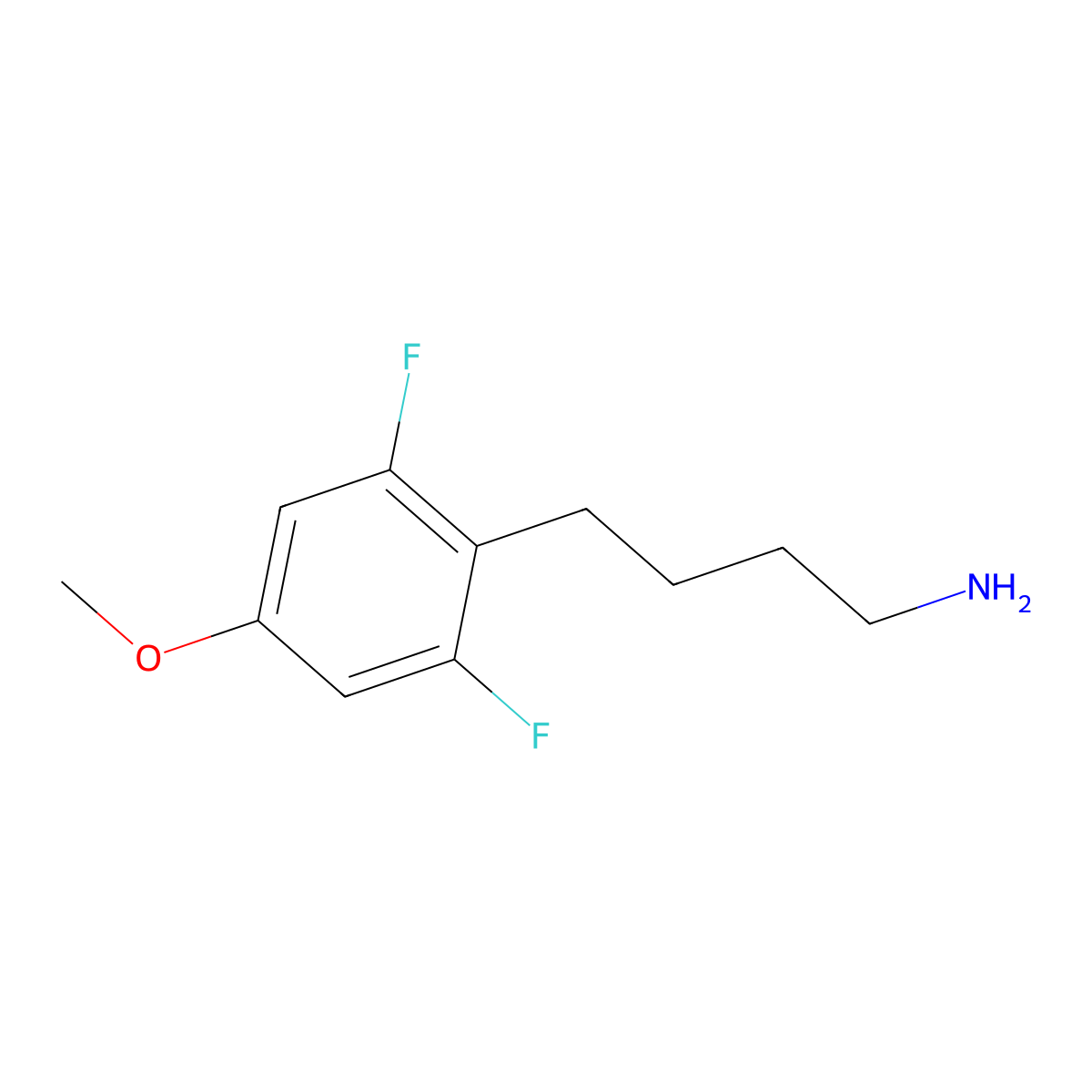 4-(2,6-Difluoro-4-methoxyphenyl)butan-1-amine molecular structure, CAS 1497958-60-7