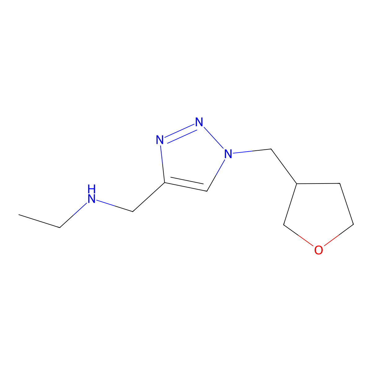 Ethyl({1-[(oxolan-3-yl)methyl]-1H-1,2,3-triazol-4-yl}methyl)amine molecular structure, CAS 1497966-51-4