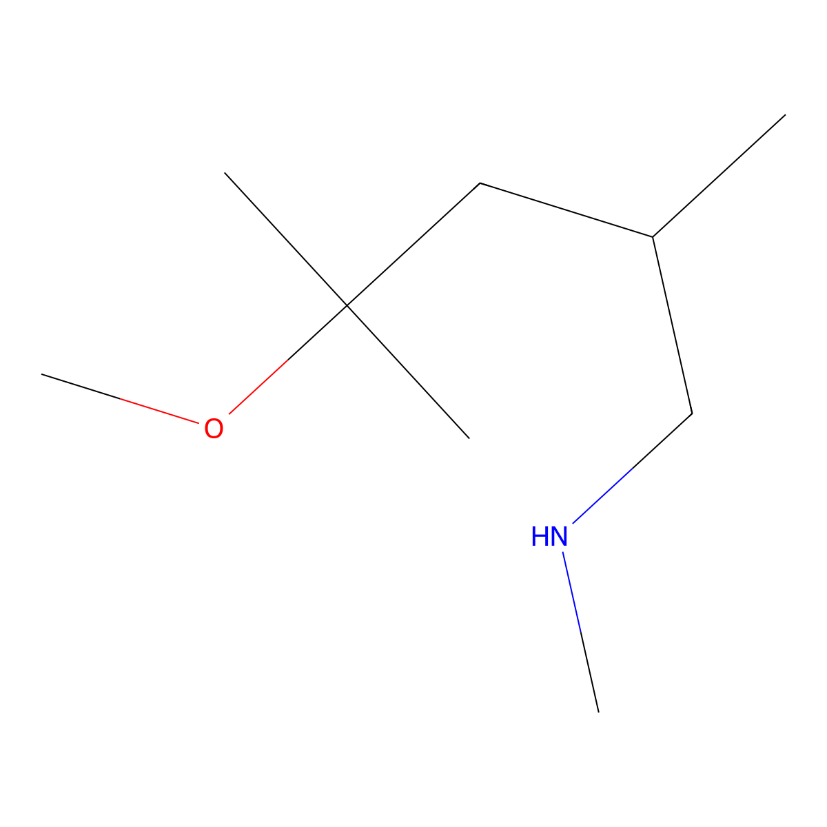(4-Methoxy-2,4-dimethylpentyl)(methyl)amine molecular structure, CAS 1497969-21-7