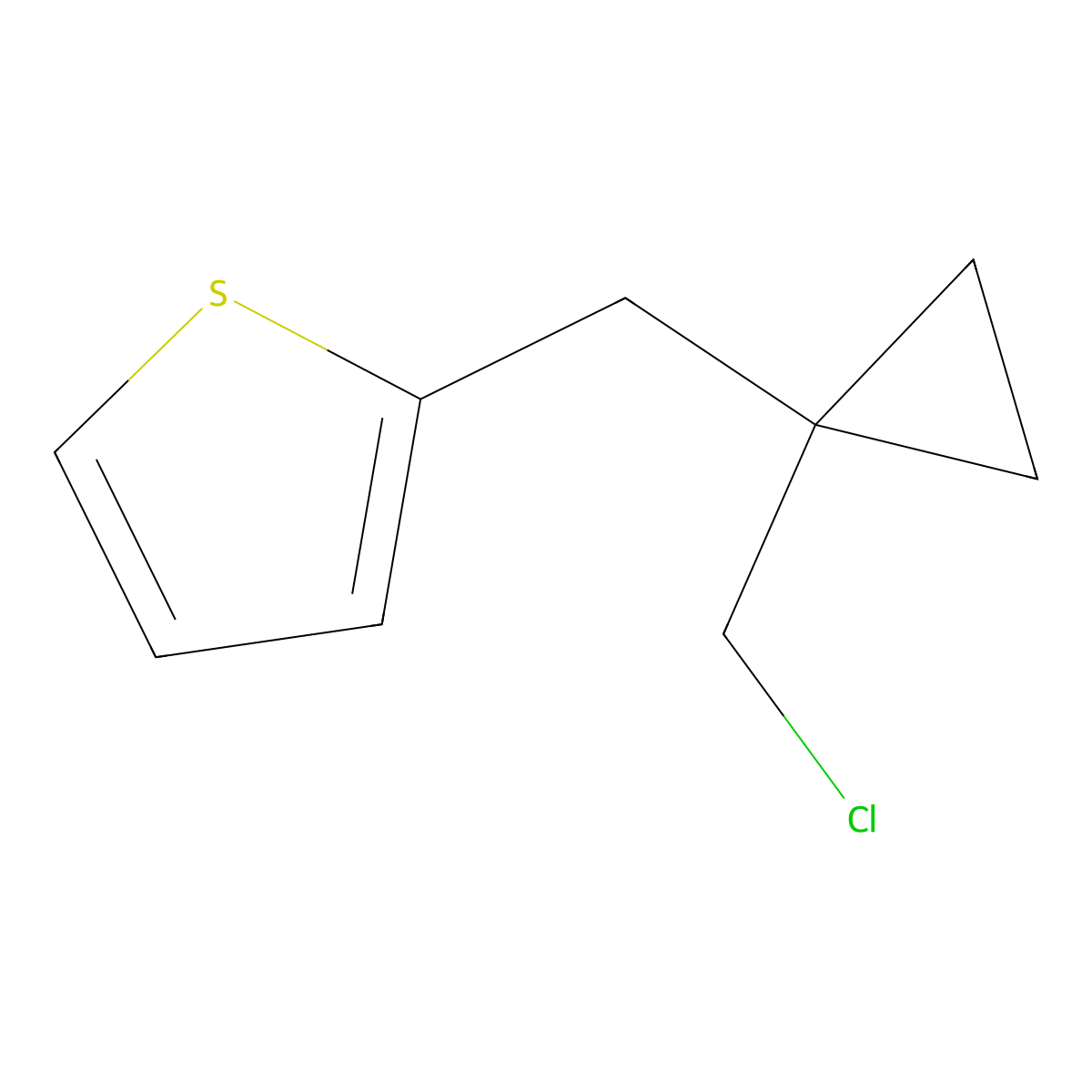 2-([1-(Chloromethyl)cyclopropyl]methyl)thiophene molecular structure, CAS 1497995-45-5