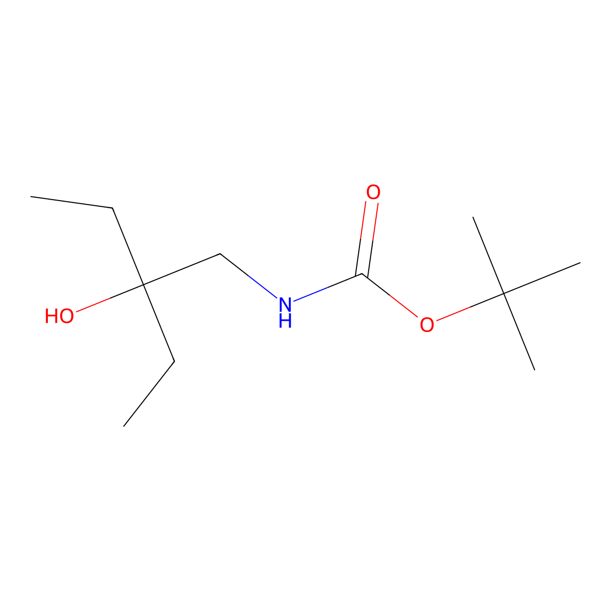 Tert-butyl (2-ethyl-2-hydroxybutyl)carbamate molecular structure, CAS 1497997-30-4