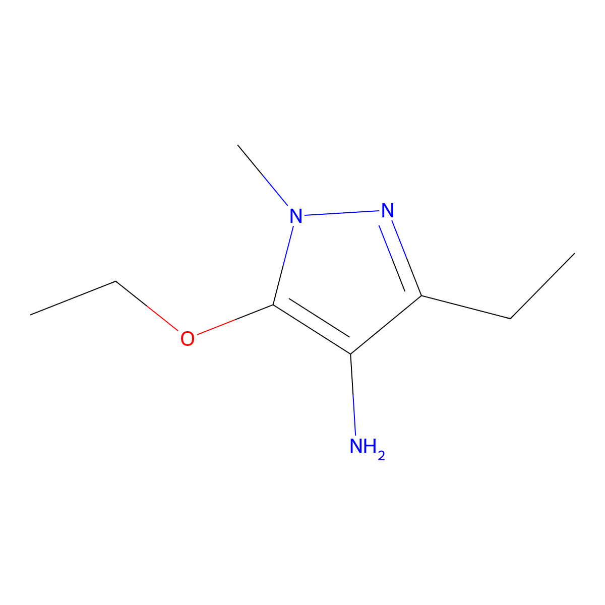 5-ethoxy-3-ethyl-1-methyl-1H-pyrazol-4-amine molecular structure, CAS 1497999-11-7