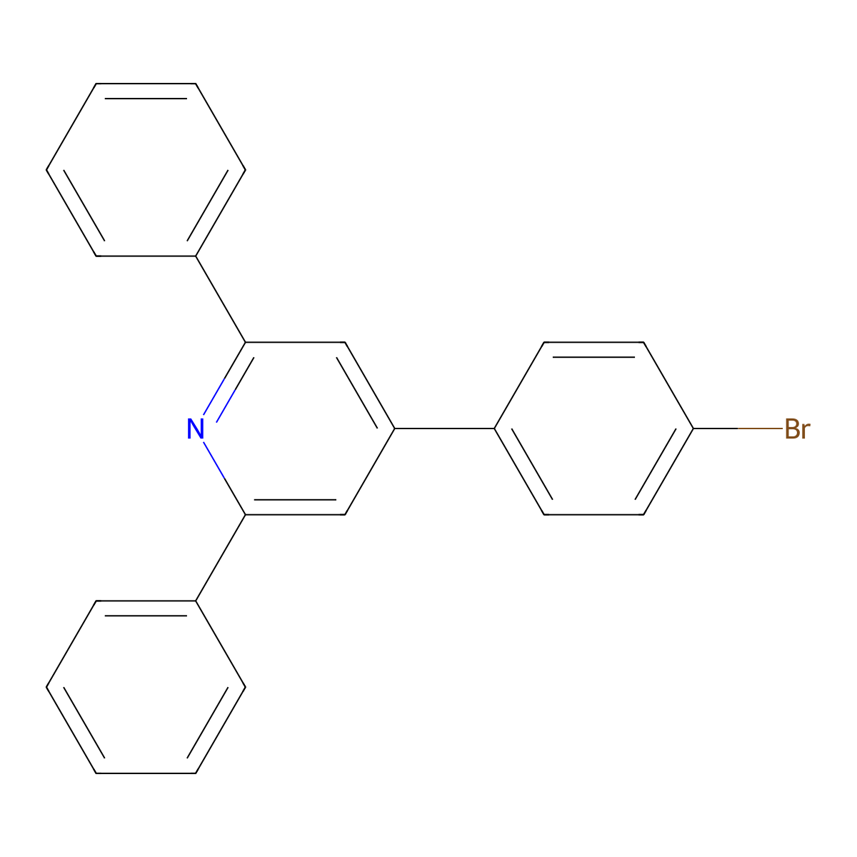 4-(4-Bromophenyl)-2,6-diphenylpyridine molecular structure, CAS 1498-81-3