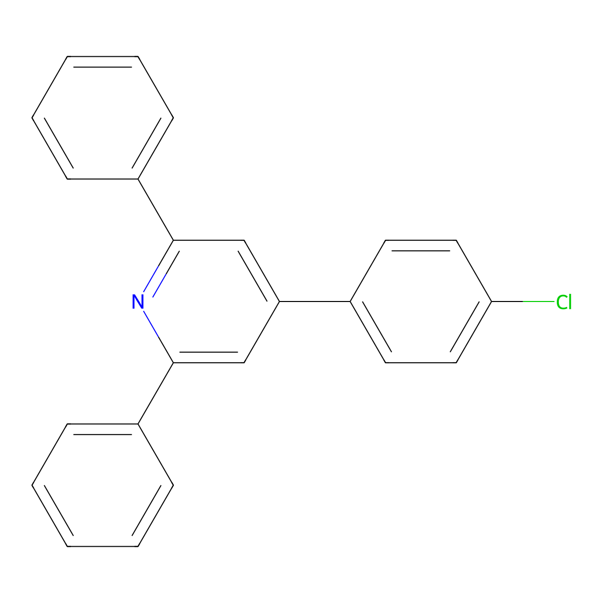 4-(4-Chlorophenyl)-2,6-diphenylpyridine molecular structure, CAS 1498-82-4