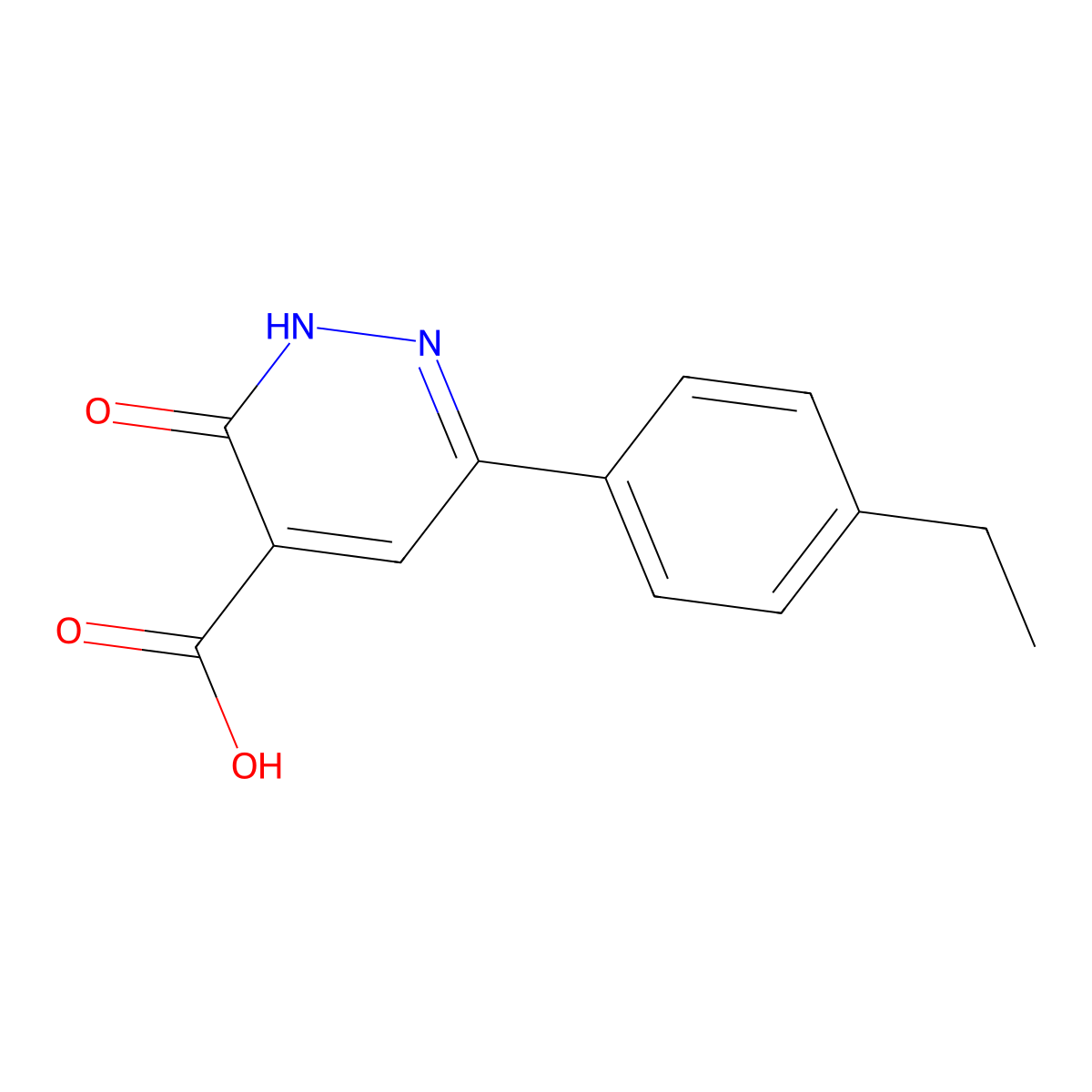 6-(4-Ethylphenyl)-3-oxo-2,3-dihydropyridazine-4-carboxylic acid molecular structure, CAS 1498015-07-8