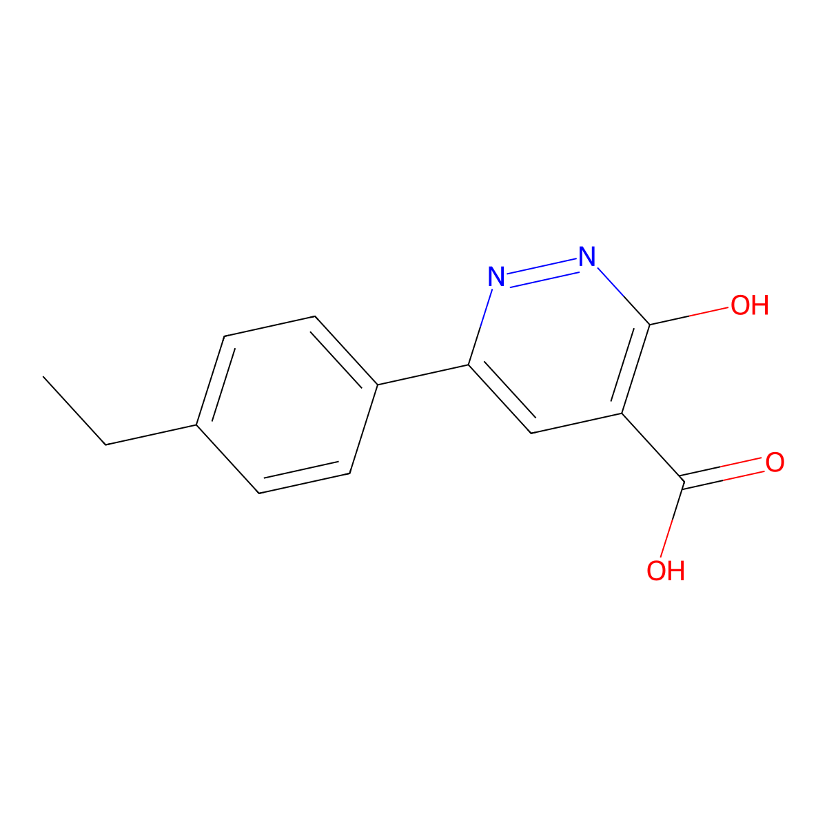 6-(4-Ethylphenyl)-3-oxo-2,3-dihydropyridazine-4-carboxylic acid molecular structure, CAS 1498015-07-8