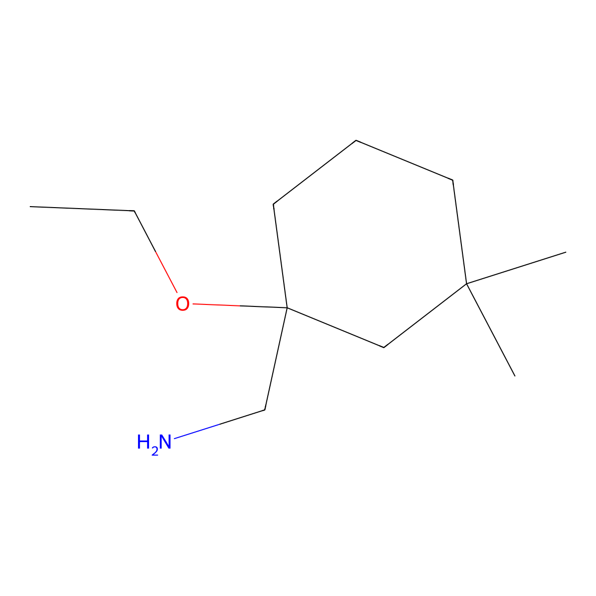 (1-Ethoxy-3,3-dimethylcyclohexyl)methanamine molecular structure, CAS 1498021-78-5