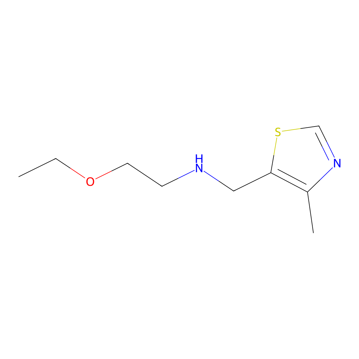 (2-Ethoxyethyl)[(4-methyl-1,3-thiazol-5-yl)methyl]amine molecular structure, CAS 1498027-89-6