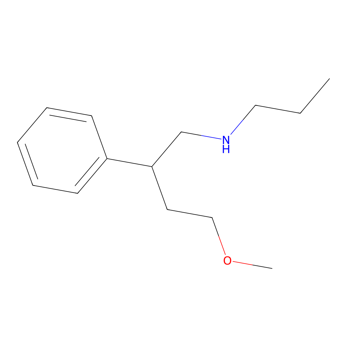(4-Methoxy-2-phenylbutyl)(propyl)amine molecular structure, CAS 1498029-94-9