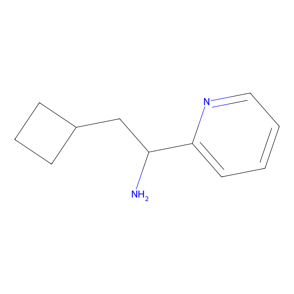 2-Cyclobutyl-1-(pyridin-2-yl)ethan-1-amine molecular structure, CAS 1498034-69-7