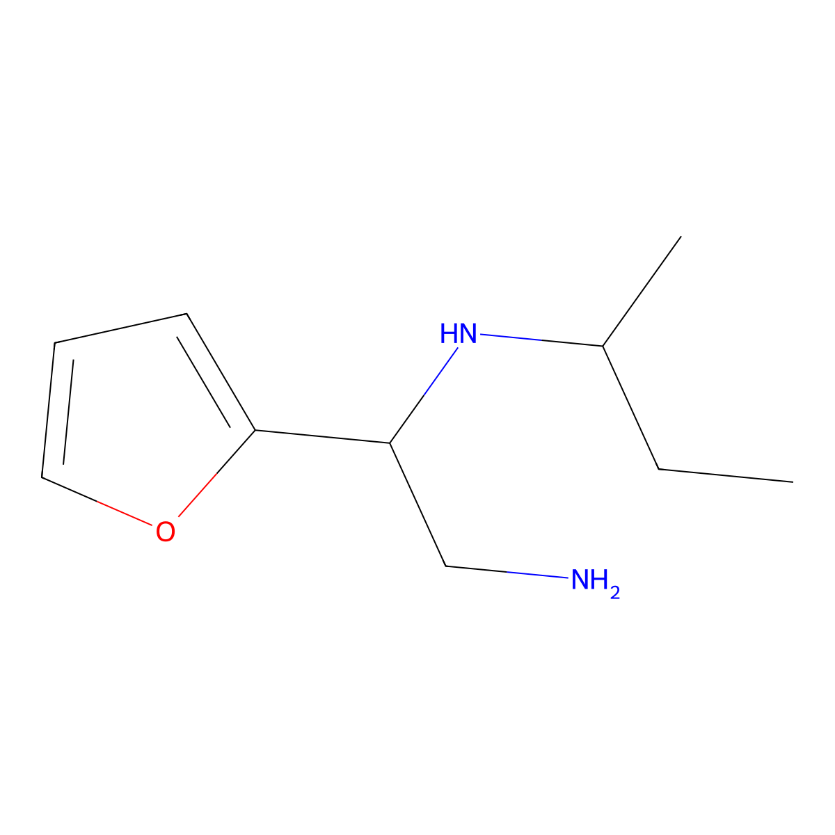 [2-Amino-1-(furan-2-yl)ethyl](butan-2-yl)amine molecular structure, CAS 1498050-26-2