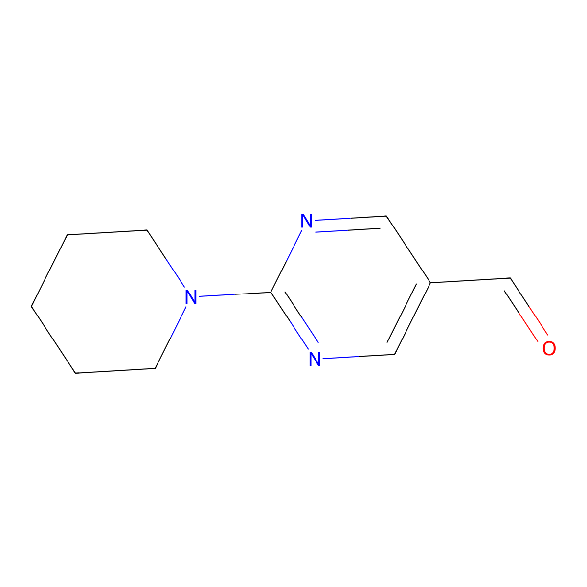 2-Piperidin-1-yl-pyrimidine-5-carbaldehyde molecular structure, CAS 149806-11-1
