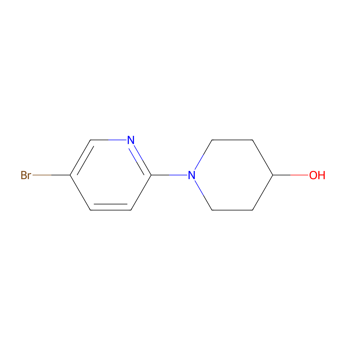 1-(5-Bromopyridin-2-yl)piperidin-4-ol molecular structure, CAS 149806-52-0