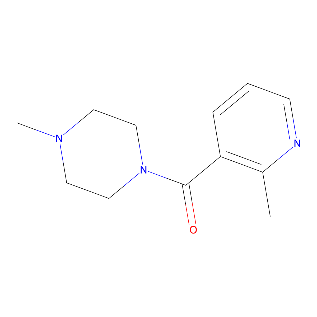 (4-Methylpiperazin-1-yl)(2-methylpyridin-3-yl)methanone molecular structure, CAS 1498079-81-4