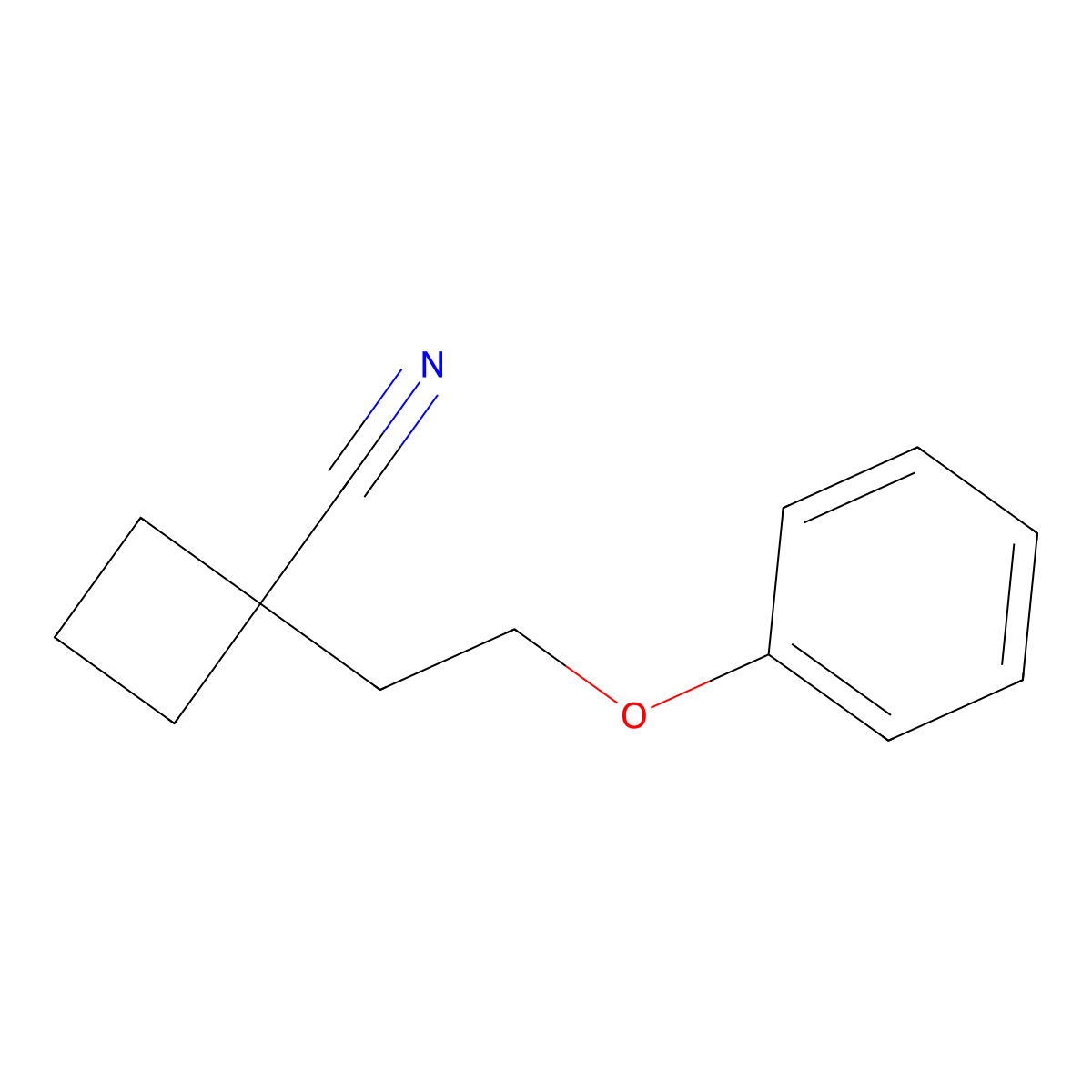 1-(2-Phenoxyethyl)cyclobutane-1-carbonitrile molecular structure, CAS 1498080-38-8