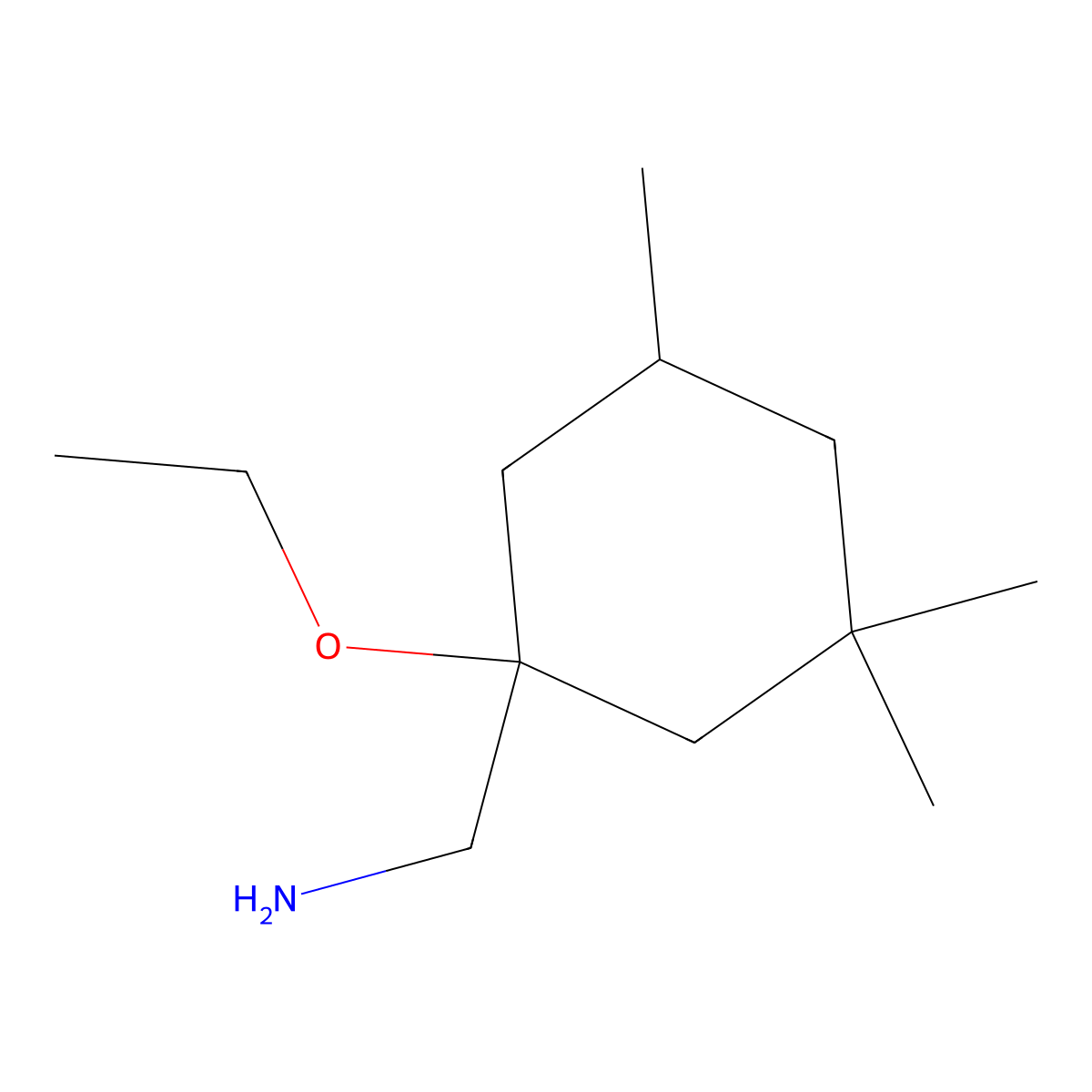 (1-Ethoxy-3,3,5-trimethylcyclohexyl)methanamine molecular structure, CAS 1498085-37-2