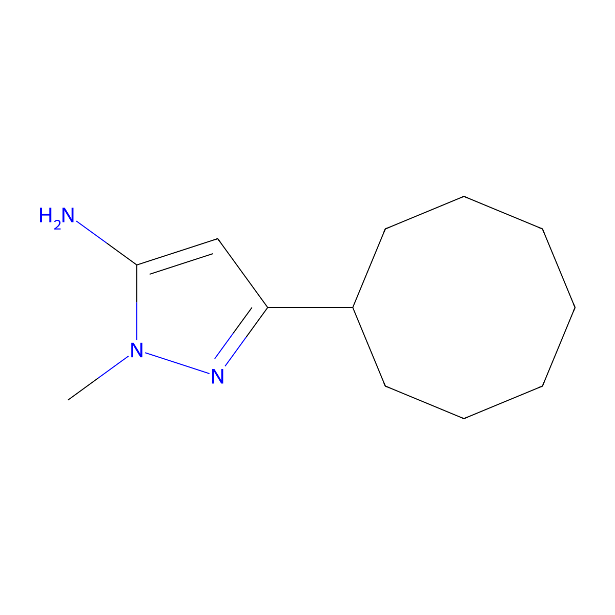 3-Cyclooctyl-1-methyl-1h-pyrazol-5-amine molecular structure, CAS 1498085-99-6