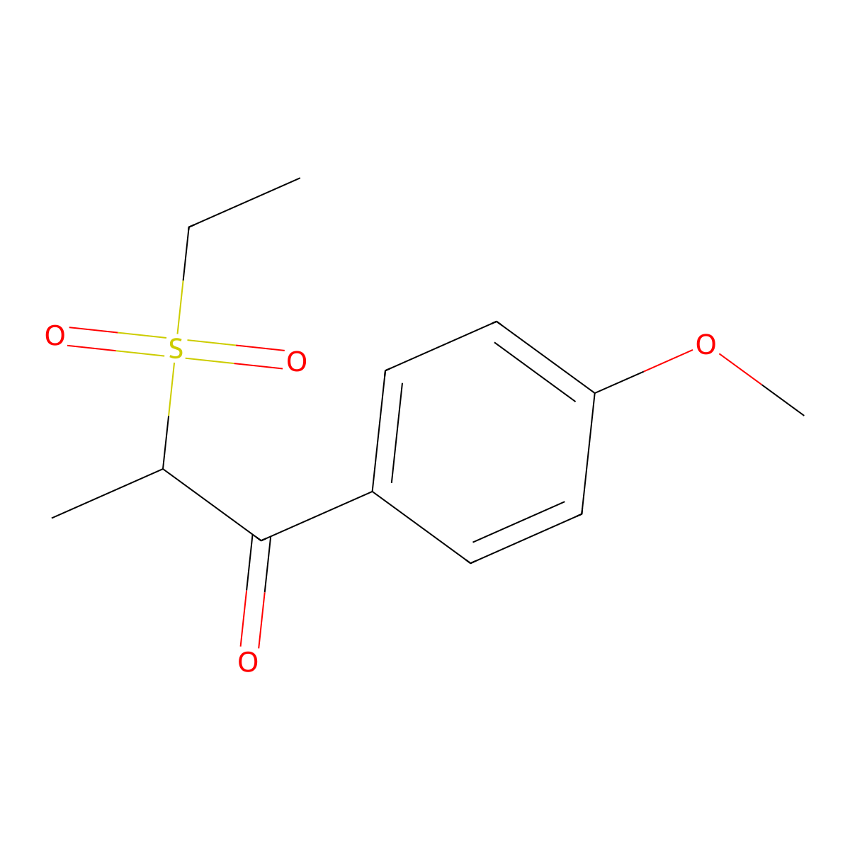 2-(Ethylsulfonyl)-1-(4-methoxyphenyl)propan-1-one molecular structure, CAS 1498086-97-7