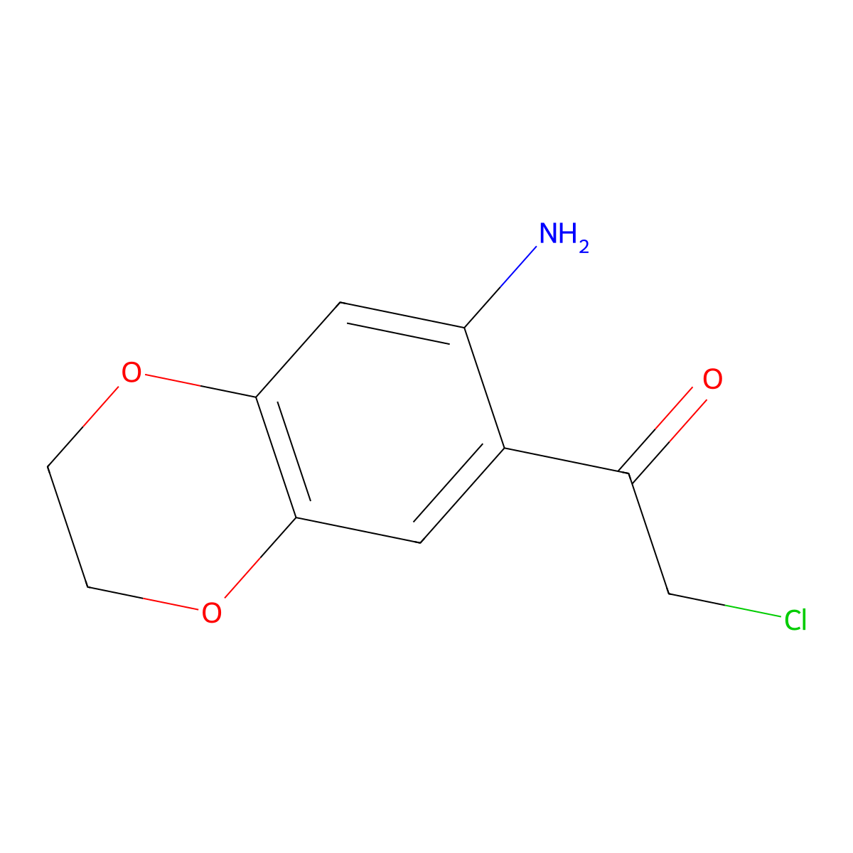1-(7-Amino-2,3-dihydro-1,4-benzodioxin-6-yl)-2-chloroethan-1-one molecular structure, CAS 149809-31-4