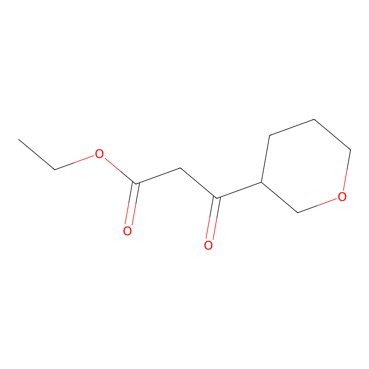 Ethyl 3-(oxan-3-yl)-3-oxopropanoate molecular structure, CAS 1498091-50-1