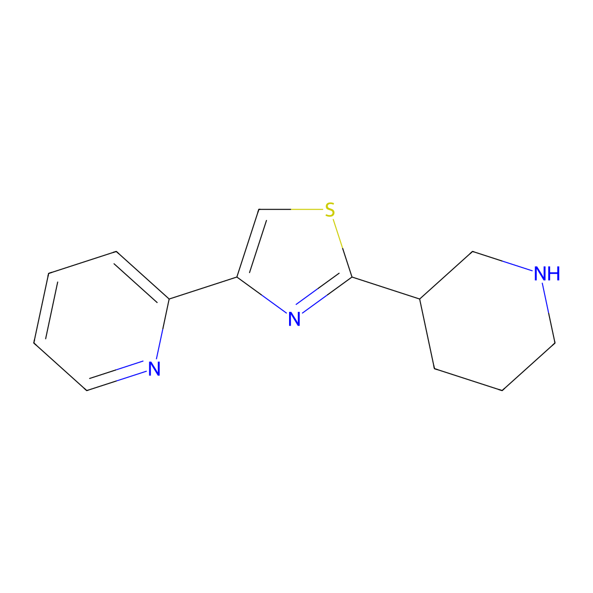 2-(Piperidin-3-yl)-4-(pyridin-2-yl)thiazole molecular structure, CAS 1498094-18-0