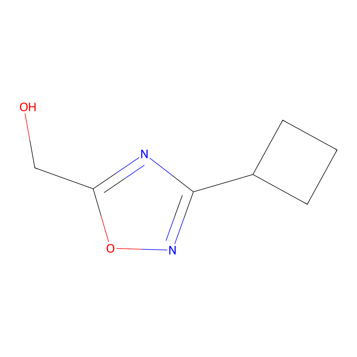 (3-Cyclobutyl-1,2,4-oxadiazol-5-yl)methanol molecular structure, CAS 1498095-43-4