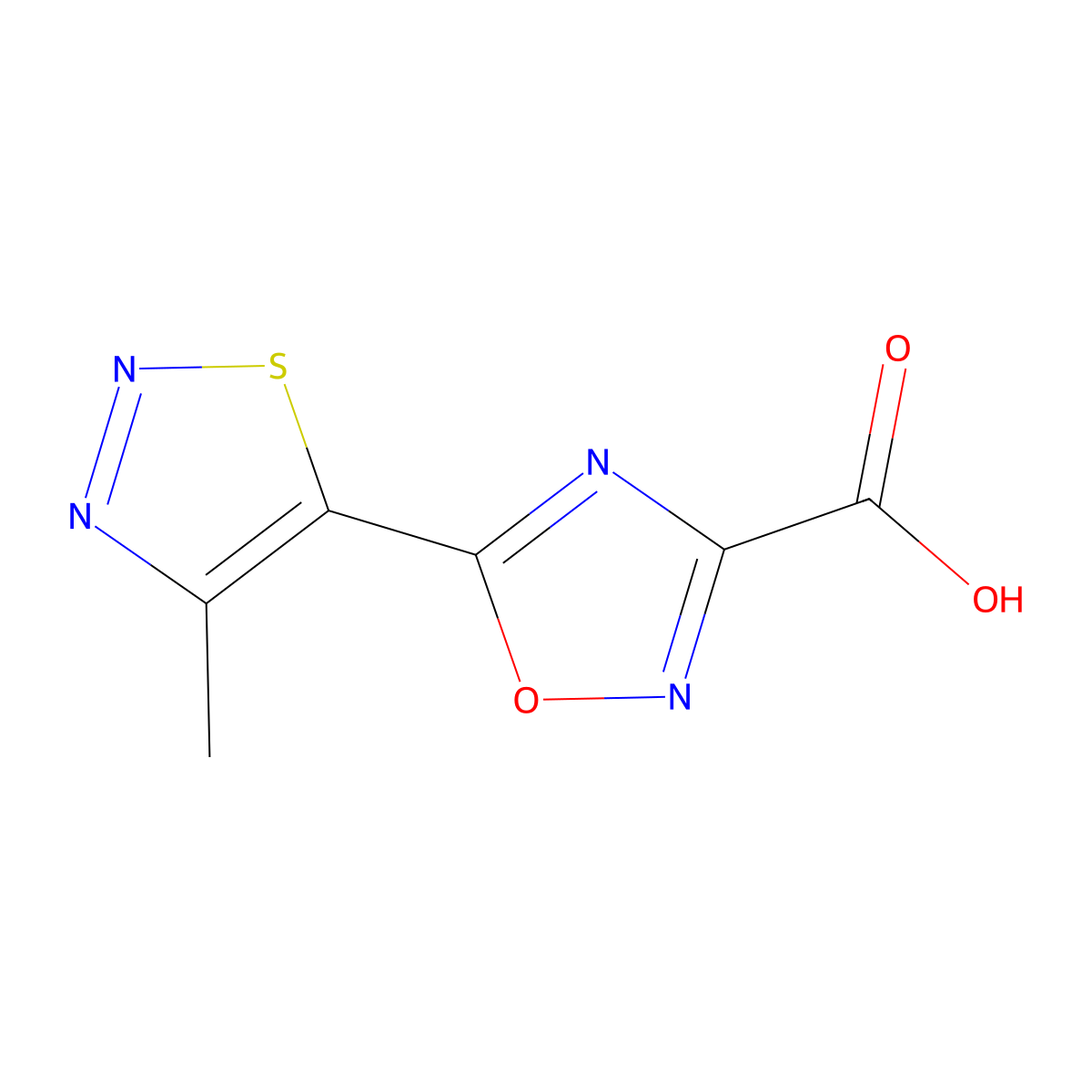 5-(4-Methyl-1,2,3-thiadiazol-5-yl)-1,2,4-oxadiazole-3-carboxylic acid molecular structure, CAS 1498100-68-7