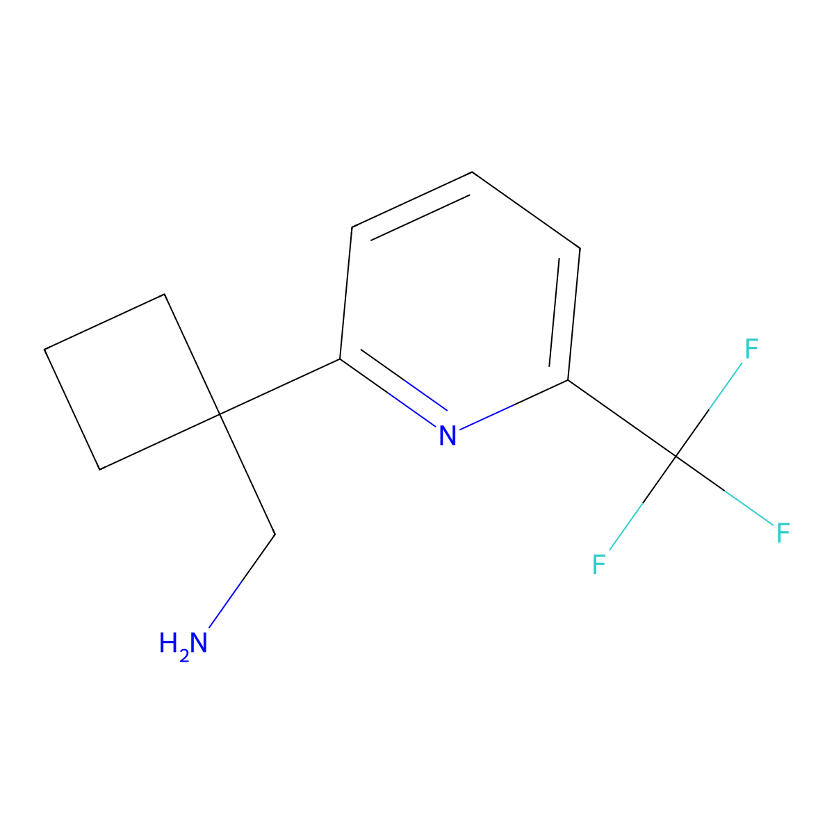 1-{1-[6-(Trifluoromethyl)pyridin-2-yl]cyclobutyl}methanamine molecular structure, CAS 1498110-47-6