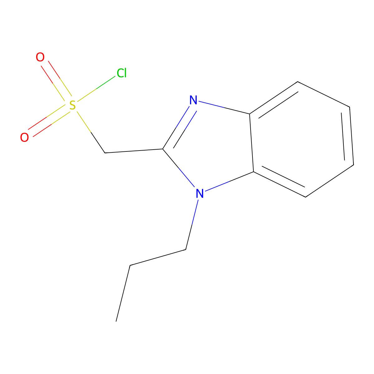 (1-Propyl-1h-benzo[d]imidazol-2-yl)methanesulfonyl chloride molecular structure, CAS 1498114-63-8