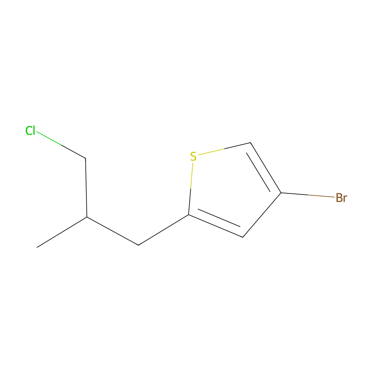 4-Bromo-2-(3-chloro-2-methylpropyl)thiophene molecular structure, CAS 1498128-39-4