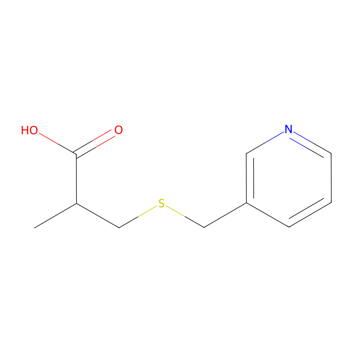 2-Methyl-3-{[(pyridin-3-yl)methyl]sulfanyl}propanoic acid molecular structure, CAS 1498156-73-2