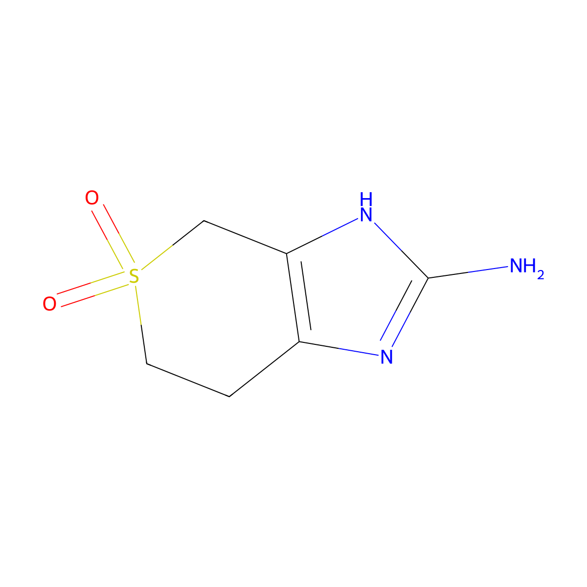 2-amino-3H,4H,6H,7H-5lambda6-thiopyrano[3,4-d]imidazole-5,5-dione molecular structure, CAS 1498158-99-8