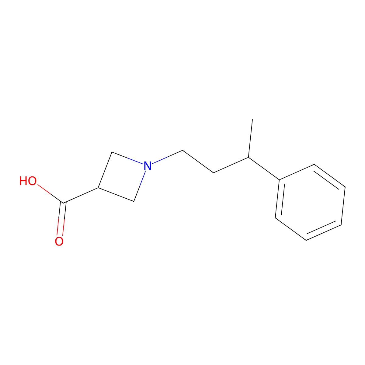 1-(3-Phenylbutyl)azetidine-3-carboxylic acid molecular structure, CAS 1498163-09-9