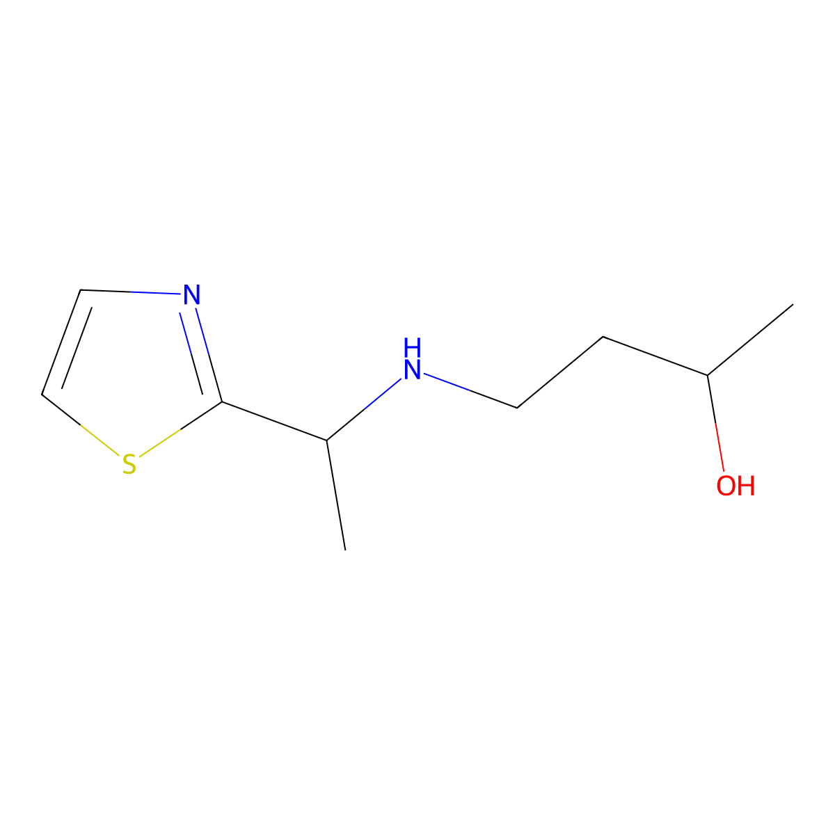 4-{[1-(1,3-Thiazol-2-yl)ethyl]amino}butan-2-ol molecular structure, CAS 1498163-62-4