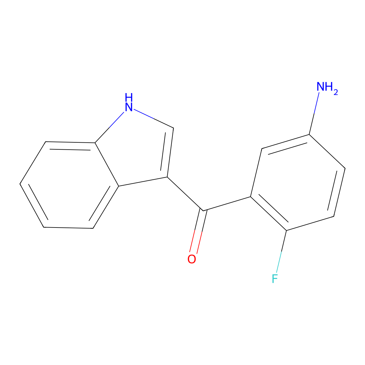 4-fluoro-3-(1H-indole-3-carbonyl)aniline molecular structure, CAS 1498182-63-0