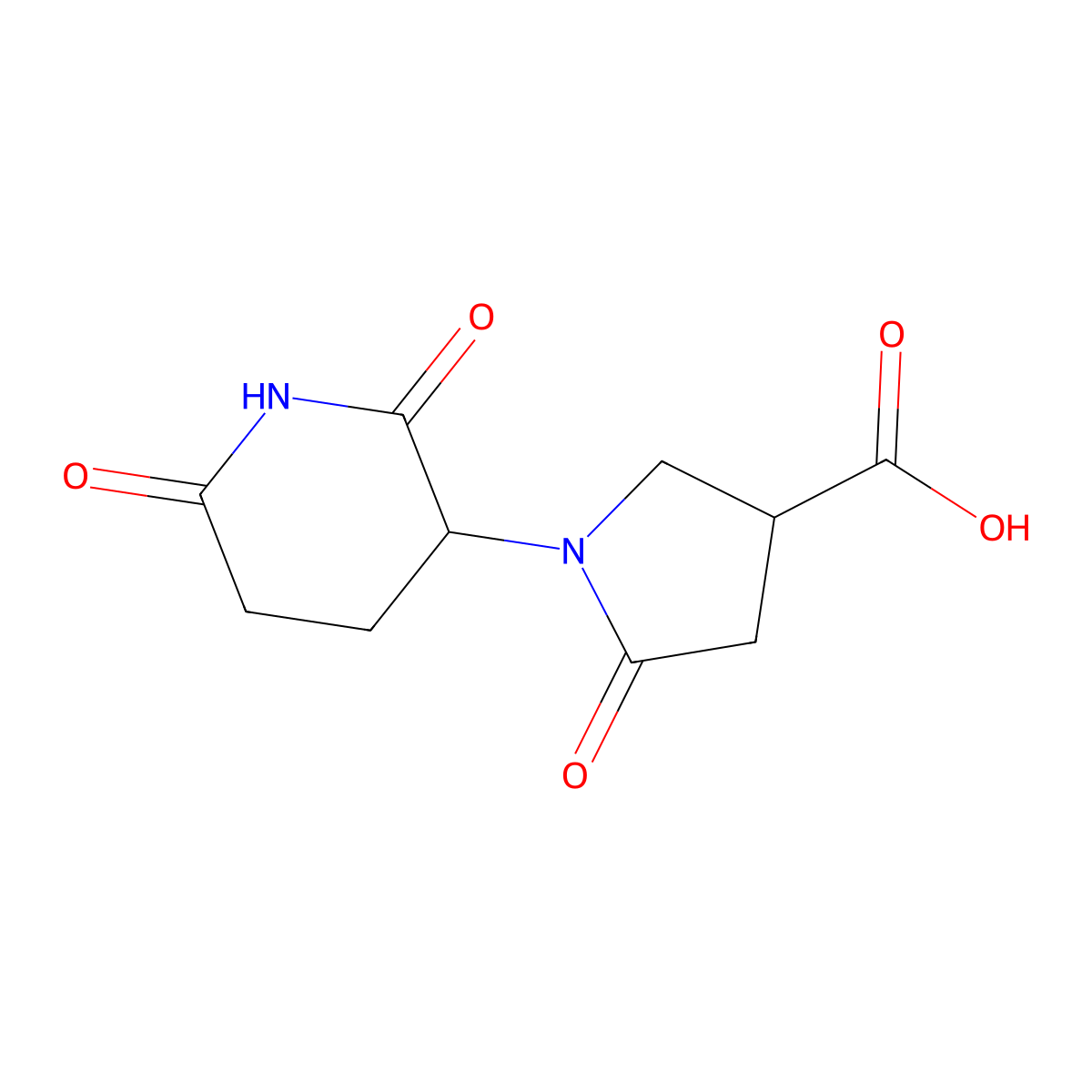 1-(2,6-Dioxopiperidin-3-yl)-5-oxopyrrolidine-3-carboxylic acid molecular structure, CAS 1498191-33-5