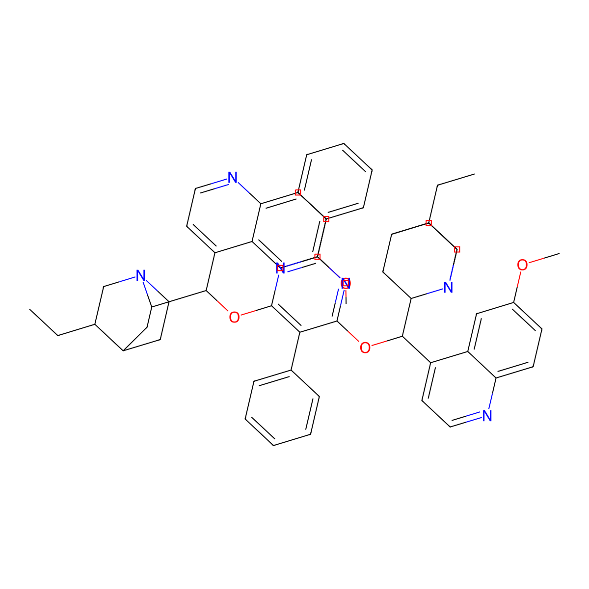 Hydroquinine 2,5-diphenyl-4,6-pyrimidinediyl diether molecular structure, CAS 149820-65-5