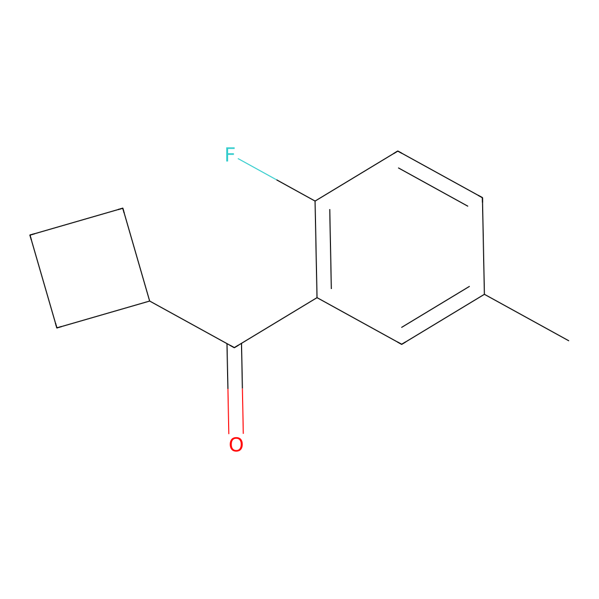 Cyclobutyl(2-fluoro-5-methylphenyl)methanone molecular structure, CAS 1498201-93-6