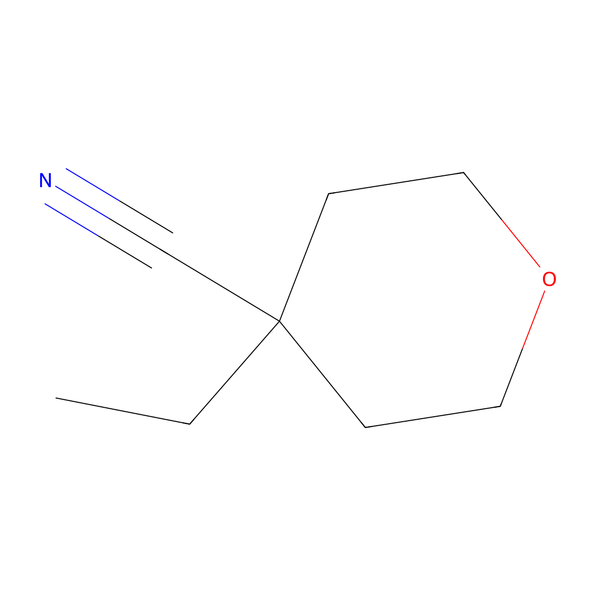 4-Ethyltetrahydro-2H-pyran-4-carbonitrile molecular structure, CAS 1498218-44-2